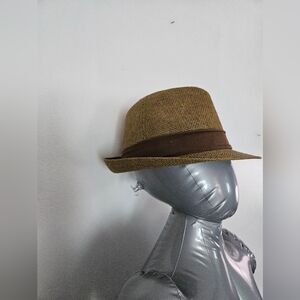 Fedora Hat lightweight Tan sz S/M straw like feel Summer, Spring, Fall